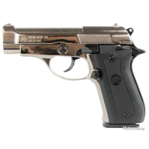 Pistolet Bruni Modele 84 Nickele 9MM Blanc/gaz