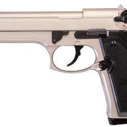 Pistolet Bruni Modele 92 Nickele 9MM Blanc/gaz