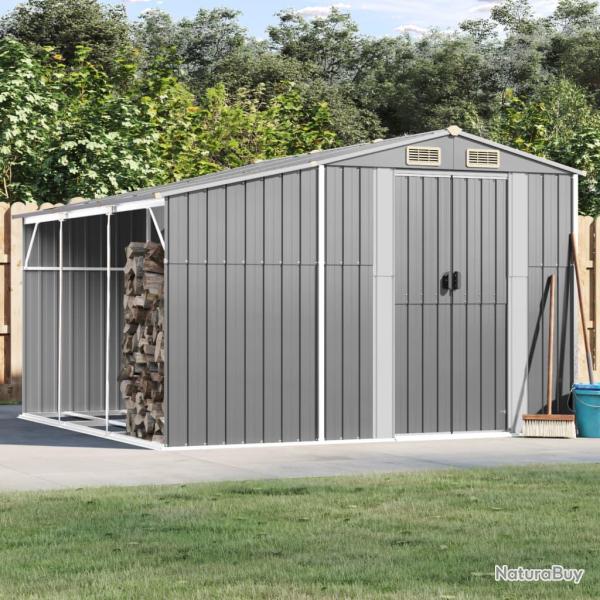 Abri de jardin, en acier galvanis�, gris, 277 � 279 � 179 cm
