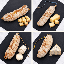 Pack 4 saveurs fromag&egrave;res - 4 saucissons de 180 g 720 g