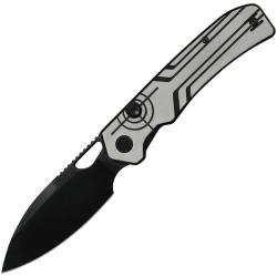 Couteau Critical Strike Neurys Lame Acier C4N3 Manche G10 Gris Button Lock CRSB511GBBF