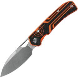 Couteau Critical Strike Neurys Lame Acier C4N3 Manche G10 Orange Button Lock CRSB511OBSW