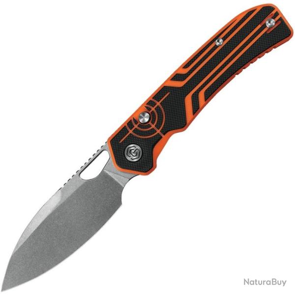 Couteau Critical Strike Neurys Lame Acier C4N3 Manche G10 Orange Button Lock CRSB511OBSW