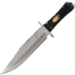 Couteau Fixe Elk Ridge Bowie 1001 Lame Acier 3Cr13 Manche Bois Noir &Eacute;tui Cuir ER1001
