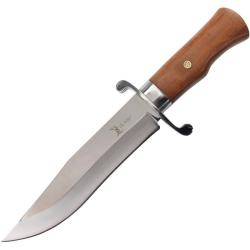 Couteau Fixe Elk Ridge Bowie 1003 Lame Acier 3Cr13 Manche Bois Brun &Eacute;tui Cuir ER1003