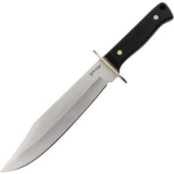 Couteau Fixe Elk Ridge Bowie FIX136 Lame Acier 3Cr13 Manche POM Noir &Eacute;tui Cuir ERFIX136