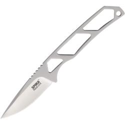 Couteau Fixe Spika Pack-Lite Lame Acier 440 Manche Acier Argent &Eacute;tui Plastique SPIKPLFB01V