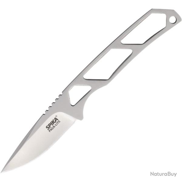 Couteau Fixe Spika Pack-Lite Lame Acier 440 Manche Acier Argent �tui Plastique SPIKPLFB01V