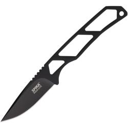 Couteau Fixe Spika Pack-Lite Lame Acier 440 Manche Acier Noir &Eacute;tui Plastique SPIKPLFB01B