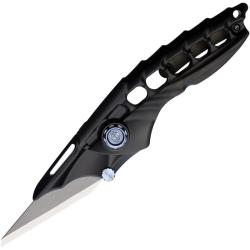 Couteau Rike Knife ALIEN1 Lame Acier M390 Manche Titane Noir Framelock RKALIEN1B