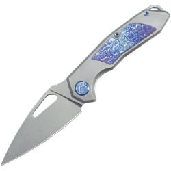 Couteau KB Knives Coeus Lame Acier S35VN Manche Titane Gris Framelock KUB286A