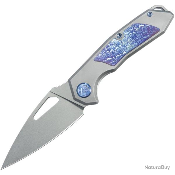 Couteau KB Knives Coeus Lame Acier S35VN Manche Titane Gris Framelock KUB286A