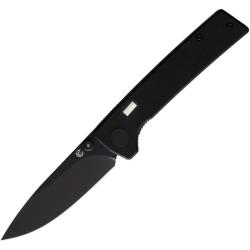 Couteau Glow Rhino Fermi Stud Noir Lame Acier D2 Manche G10 Noir Linerlock GLR104