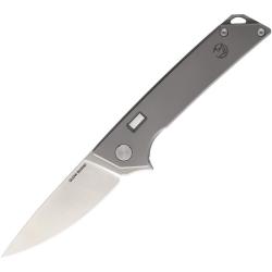 Couteau Glow Rhino Reactor Lame Acier S35VN Manche Titane Gris Framelock GLR101