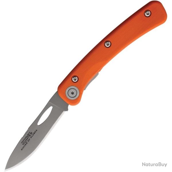Couteau Knives Of Alaska Hunter Lame Acier D2 Manche G10 Orange Linerlock Made In USA KOA00450FG