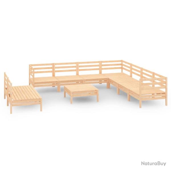 Salon de jardin meuble d'ext�rieur ensemble de mobilier 10 pi�ces bois de pin massif 02_0015214