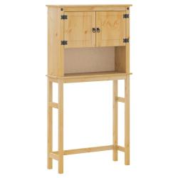 Armoire pour machine &agrave; laver salle de bain design rustique peu encombrant 85 x 29 x 165 cm en pin m