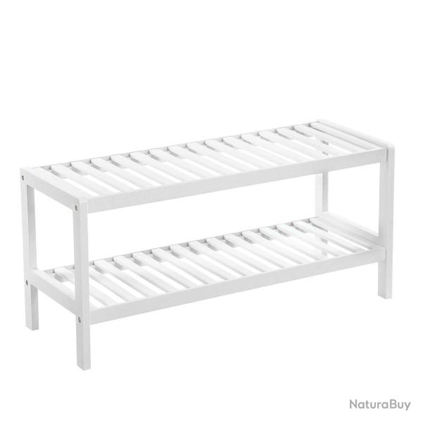 �tag�re � chaussures 70 x 26 x 33 cm style moderne rangement pratique pour entr�e en bambou blanc 1