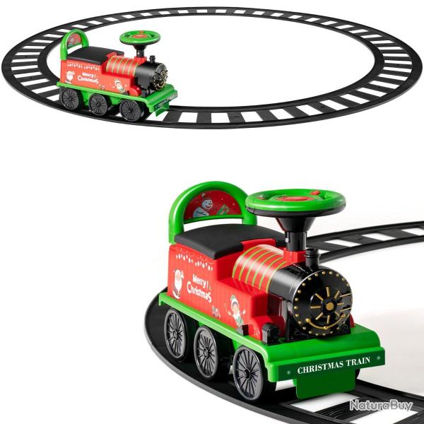 Train �lectrique pour enfants 51,5 x 21,5 x 34,5 cm avec 16 accessoires de rails ambiance r�tro en