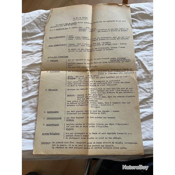 Notice sur le gaz de combat ann�es 1940 2p
