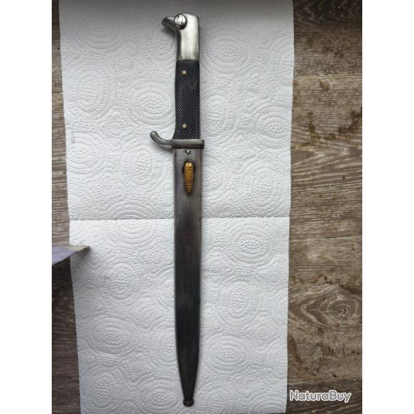 Rare variante ba�onnette allemande de parade KS 98 double marquage eickhorn/ernest pack+ ludwigsbour