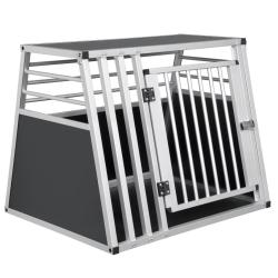 Cage de transport pour animaux de compagnie en aluminium 80x80x66cm Noir ou Gris