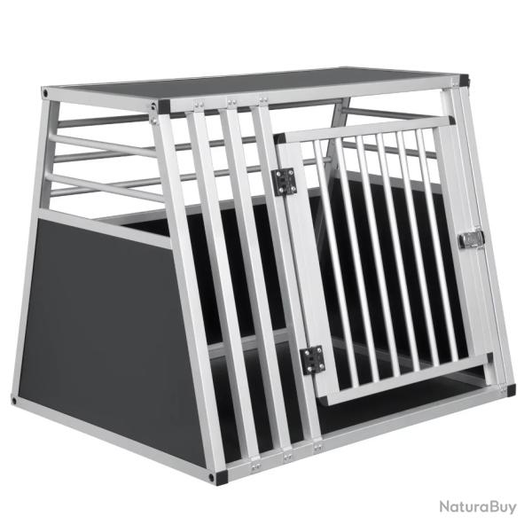 Cage de transport pour animaux de compagnie en aluminium 80x80x66cm Noir ou Gris