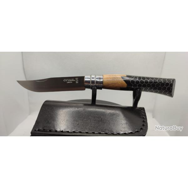 2-Opinel N�8 Custom - Olivier, r�sine noire & nid d'abeille