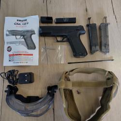 Pack Airsoft AEP Cyma CM.127 Phantom &Eacute;lectrique (Full & Semi) + Accessoires