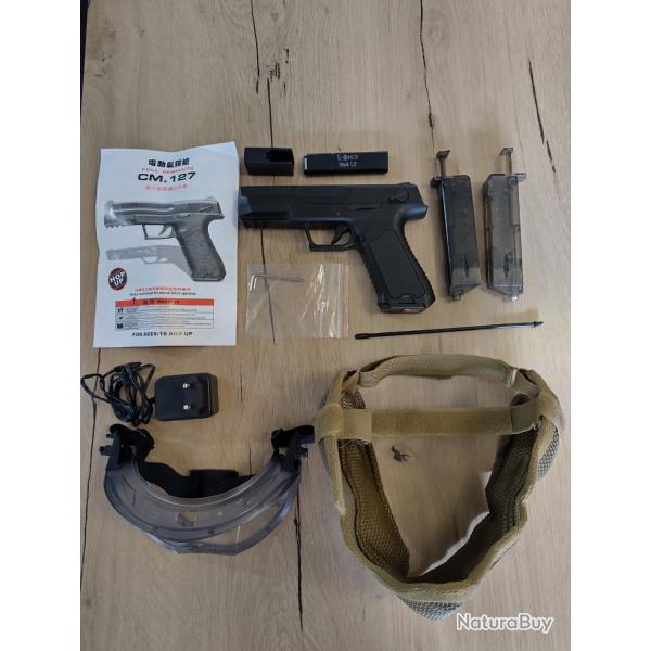 Pack Airsoft AEP Cyma CM.127 Phantom �lectrique (Full & Semi) + Accessoires