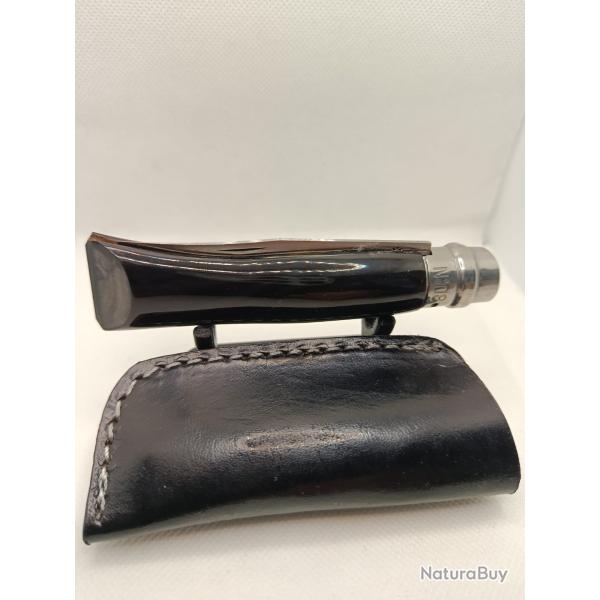 A - Opinel N�8 custom corne de buffle - Lame carbone - �tui cuir offert