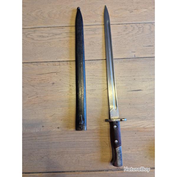 Ba�onnette suisse Mod�le 1889/99 ou Mod�le 1889/11 avec fourreau lame 380mm