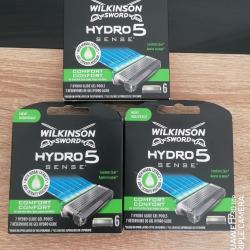 Lot de 3 recharges wilkinson hydro 5 confort soit 18 lames neuves