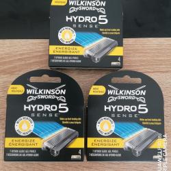Lot de 3 recharges wilkinson hydro 5 &eacute;nergisant soit 12 lames neuves