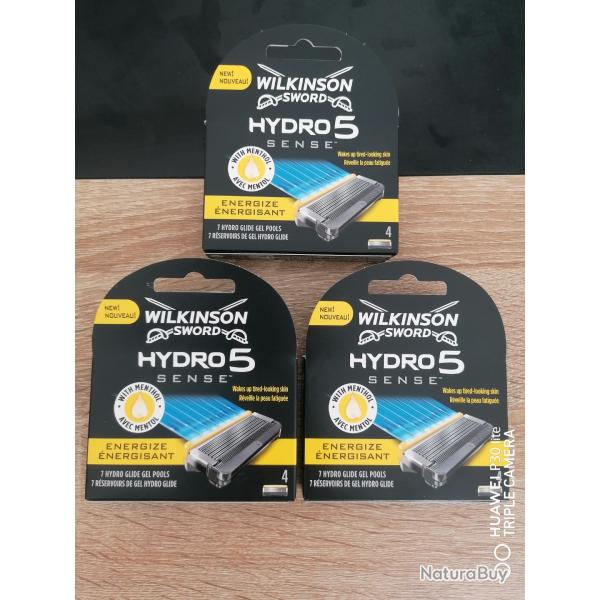 Lot de 3 recharges wilkinson hydro 5 �nergisant soit 12 lames neuves