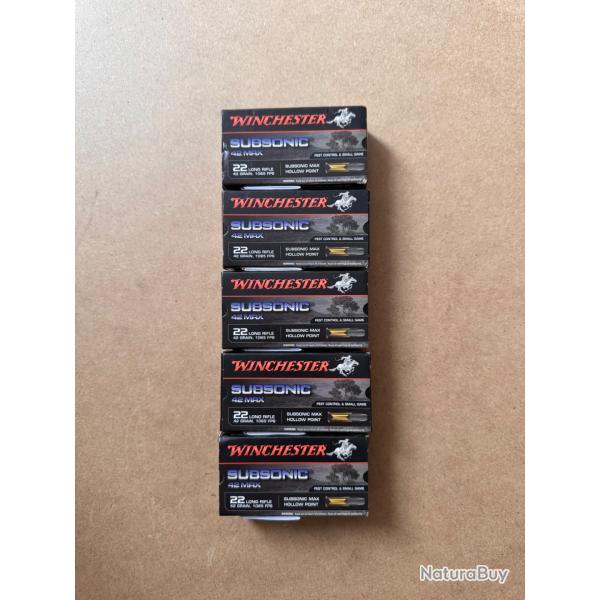 5x50 cartouches 22Lr subsonic Winchester