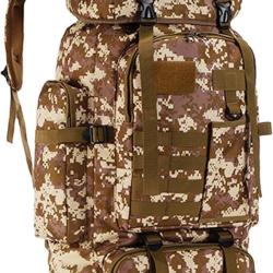 Sac &agrave; Dos 80L Tactique Militaire Syst&egrave;me Molle &Eacute;tanche Oxford 800D Voyage Sport Plein Air Camouflage