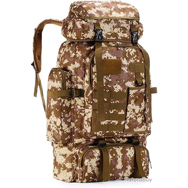 Sac � Dos 80L Tactique Militaire Syst�me Molle �tanche Oxford 800D Voyage Sport Plein Air Camouflage