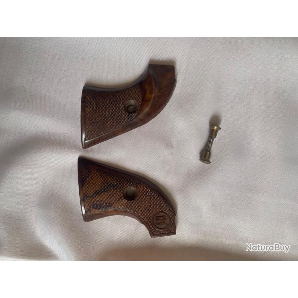 paire de plaquettes de crosse revolver avec axe