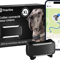 Collier GPS Chien Connect&eacute; XL Suivi GPS en Direct Alertes Sant&eacute; Moniteur de Signes Vitaux Anti-Fugue