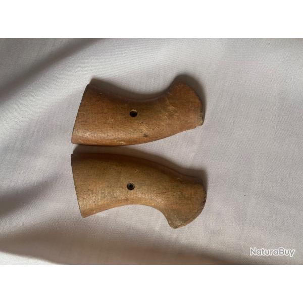 paire de plaquettes de crosse en bois pour revolver