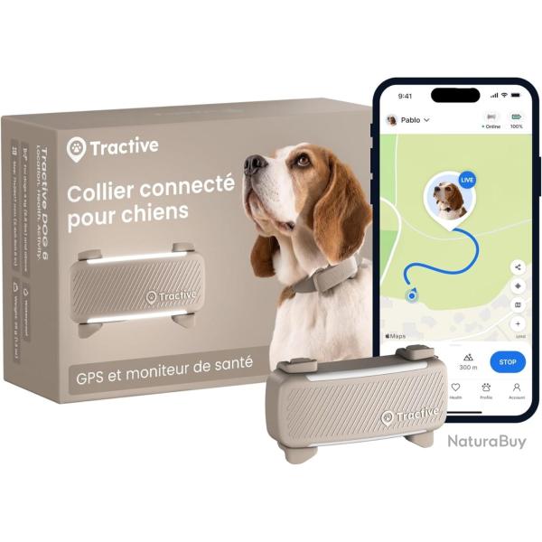 Collier Connect� GPS Chien Suivi GPS Direct Moniteur de Signes Vitaux Alertes Anti-Fugue Marron