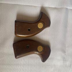 paire de plaquettes de crosse en bois pour revolver Mauser k50 9mm flobert
