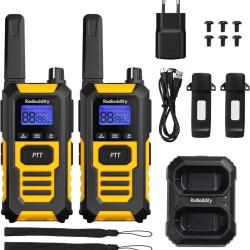 Talkie Walkie PMR 2Ps HD-1 159 codes Etanche IP67 USB-C SOS 16 canaux CTCSS/DCS Appel de Groupe