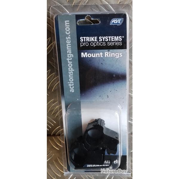 Anneaux de Montage STRIKE SYSTEMS pro optics series - ASG - Diam 25.4 x 21 x 11 mm