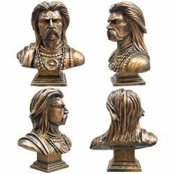 Buste Vercing&eacute;torix Chef Gaulois Arverne - Sculpture Artisanale 18 cm