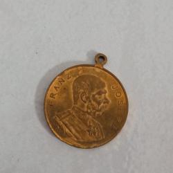Militaria Autriche WW1 M&eacute;daille Souvenir Empereur 1909