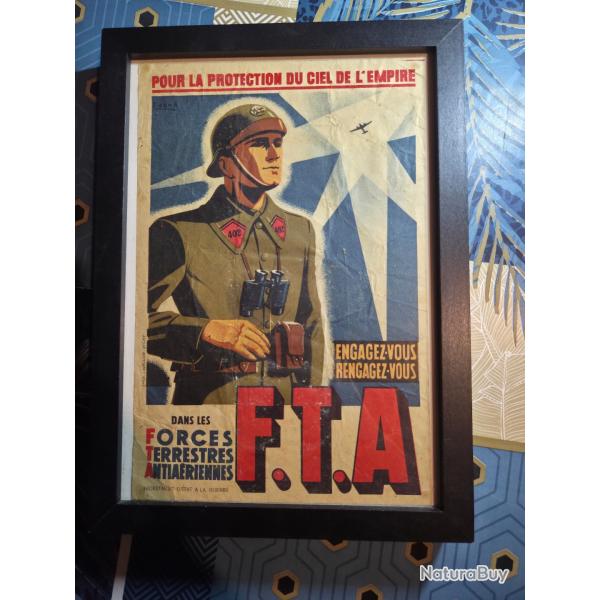 affiche FTA  21x29,7 cm des forces terrestre antia�riennes �poque vichy