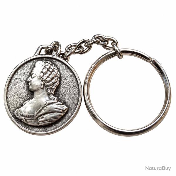 Porte-Cl�s Marie-Antoinette Reine de France - M�daillon M�tal Argent� 25 mm