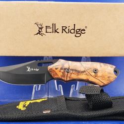 Couteau Elk Ridge Fixe Camo Rose Lame Acier Acier Inoxydable Manche Pakkawood Camo Etui Black Nylon